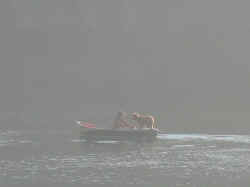 BMB photo KPT Sam (dog) being rowed ashore.JPG (129521 bytes)